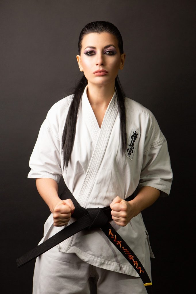 woman, model, karate