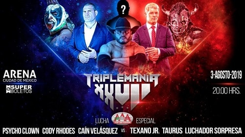 Cain Velasquez lần đầu ra mắt đô vật biểu diễn tại Triplemania XXVII.