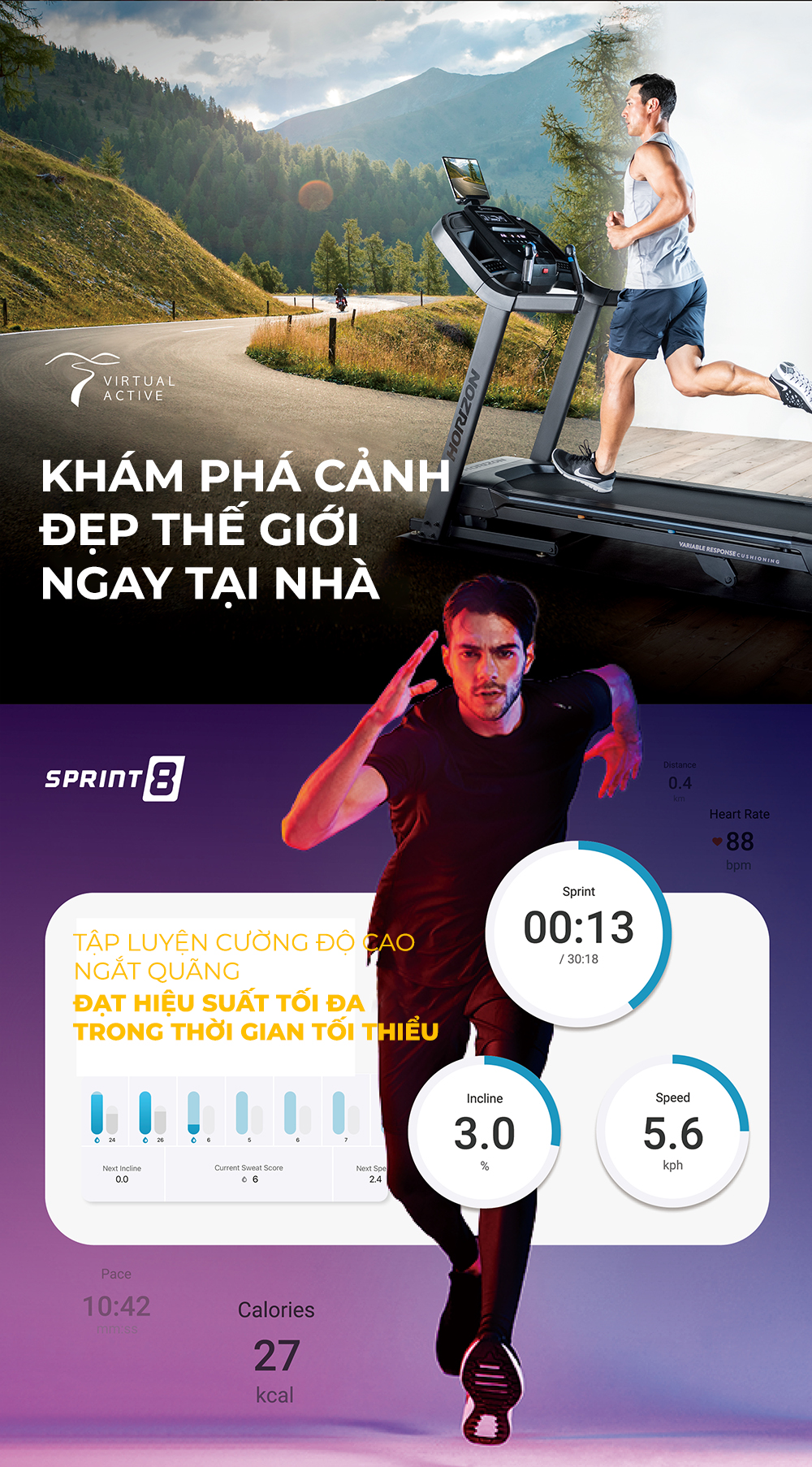 Máy Chạy Bộ Điện Mỹ Horizon 7.0At-24 (Phiên Bản Mới Nhất) - Đen - HORIZON | Supersports Vietnam phân phối chính hãng