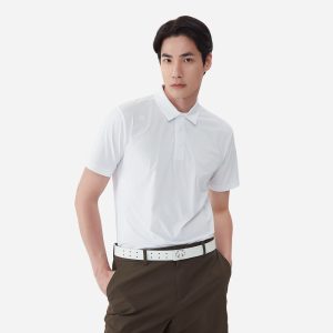 Áo Đánh Golf Nam Descente Spirit Print Point Sleeve - Trắng