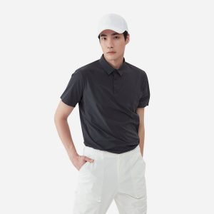 Áo Đánh Golf Nam Descente Spirit Print Point Sleeve - Xám