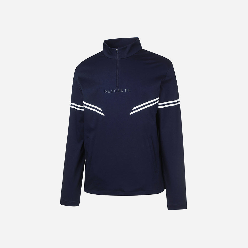 Áo Đánh Golf Nam Descente Spirit Printing Loosefit Half Neck - Xanh Navy