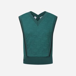 Áo Đánh Golf Nữ Descente Front Patterned Jacquard Sleeveless - Xanh Lá