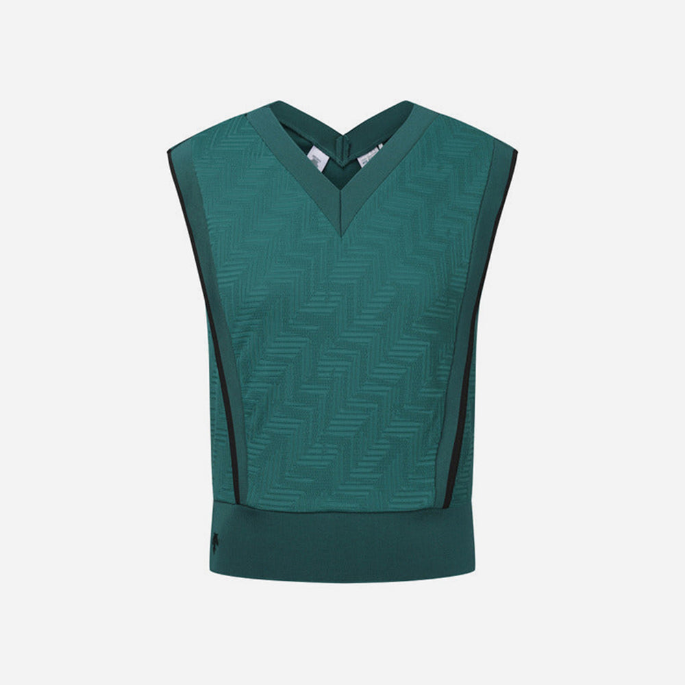 Áo Đánh Golf Nữ Descente Front Patterned Jacquard Sleeveless - Xanh Lá