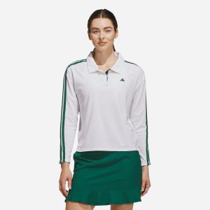 Áo Polo Nữ Adidas Climacool 3-Stripes Long Sleeve - Trắng