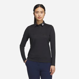 Áo Polo Nữ Adidas Jacquard Long Sleeve - Đen