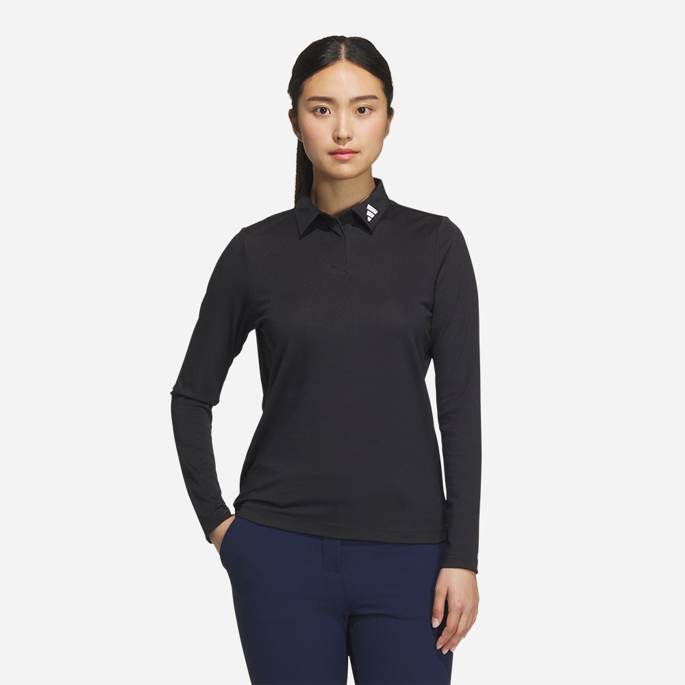 Áo Polo Nữ Adidas Jacquard Long Sleeve - Đen